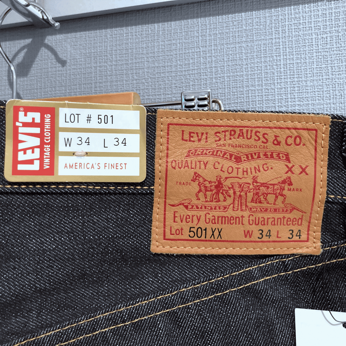 米国製 1947年モデル 最終ホワイトオーク LEVI'S 501XX 47501-0167 W34 L34 デッドストック リジッド 40s 47 アメリカUSA製 デニムパンツ_画像2