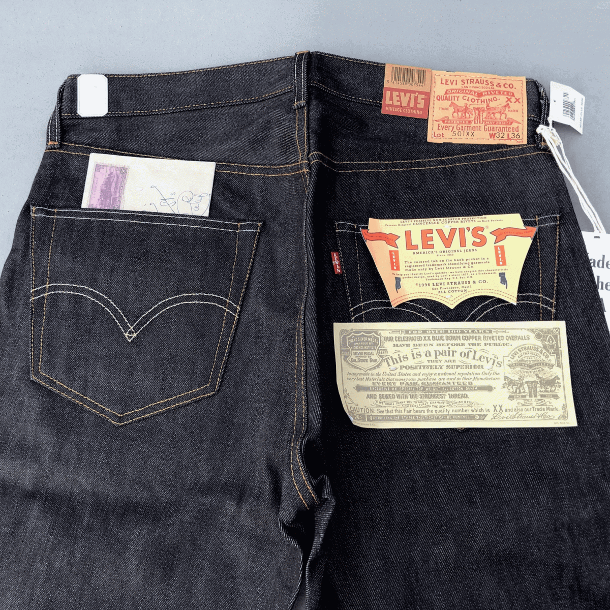 米国製 1955年モデル LEVI'S 501XX 50155-0116 W32 L36 リジッド デッドストック ホワイトオーク 50s 55 アメリカUSA製 デニムパンツ 55501_画像3