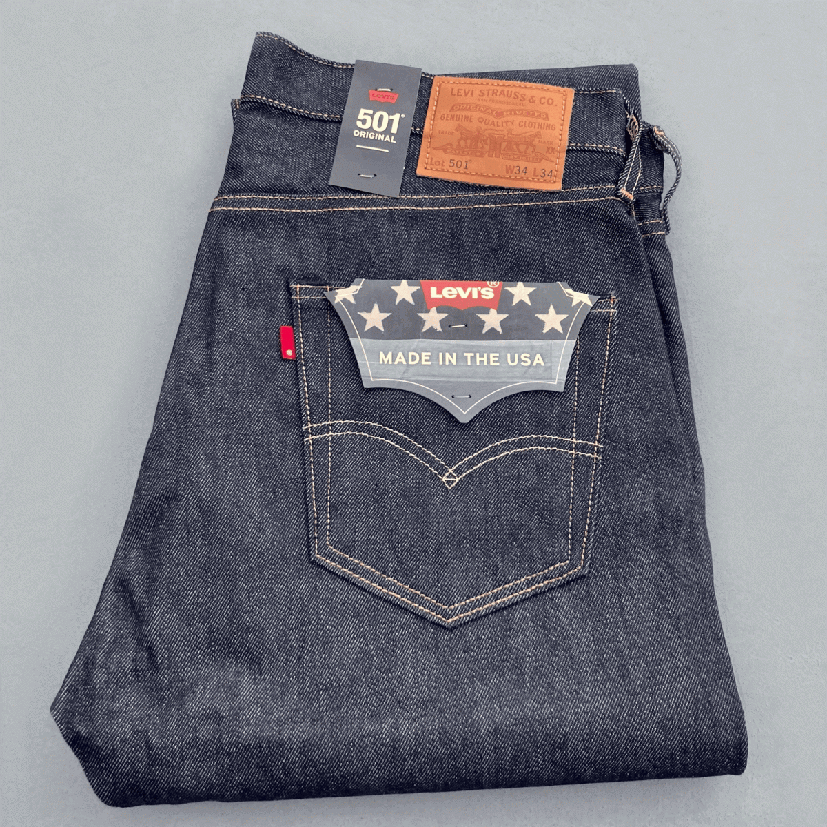 米国製 “PREMIUM” Levi’s 501 00501-2546 W34 L34 リジッド 赤耳 セルビッジ アメリカUSA製005012546 セルビッチ デニムパンツ ジーンズ_画像1