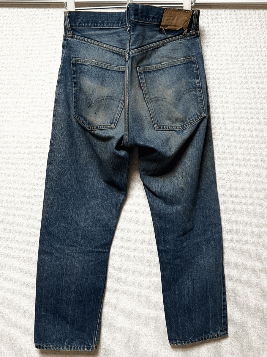 60s BIG E 片耳 オリジナル LEVI’S 505 W33 ビンテージ ボタン裏4刻印 耳付き セルビッジ 1960年代 BigE ビッグE ジーンズ デニムパンツ_画像2