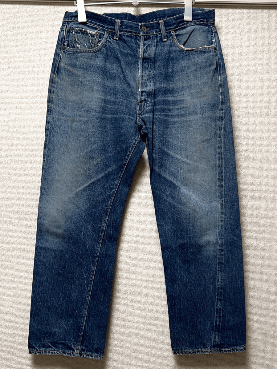 ダブルネーム 60sオリジナル LEVI’S 501 W35 ビンテージ ボタン裏J刻印 隠しリベット 赤タブBigE 足長R 耳付 セルビッジ 1960年代 Wネーム_画像1