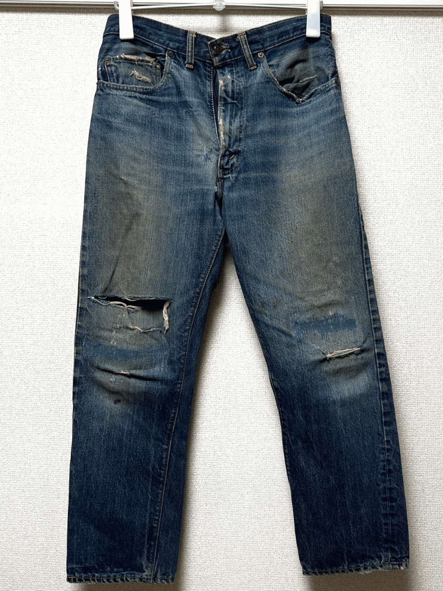 60s BIG E 片耳 オリジナル LEVI’S 505 W33 ビンテージ ボタン裏4刻印 耳付き セルビッジ 1960年代 BigE ビッグE ジーンズ デニムパンツ_画像1