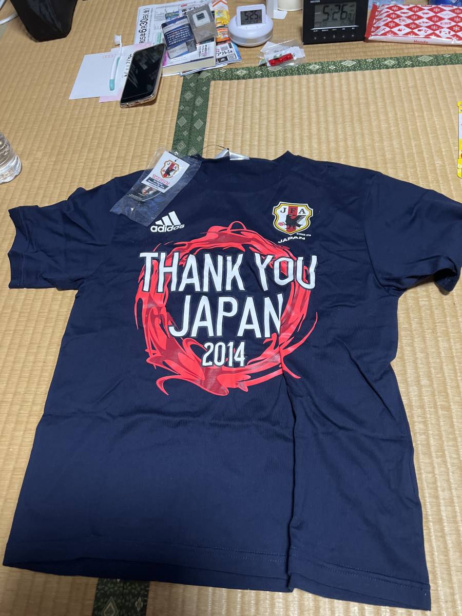 adidas2014年ワールドカップ日本代表TシャツSサイズネイビーの画像1