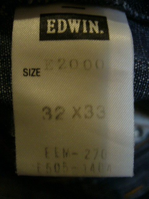 273-56♂： E-FUNCTION　イーファンクション　ジーンズ F505-1404　EDWIN エドウィン 　日本製　size.３2×３３　色.インディゴ_画像4