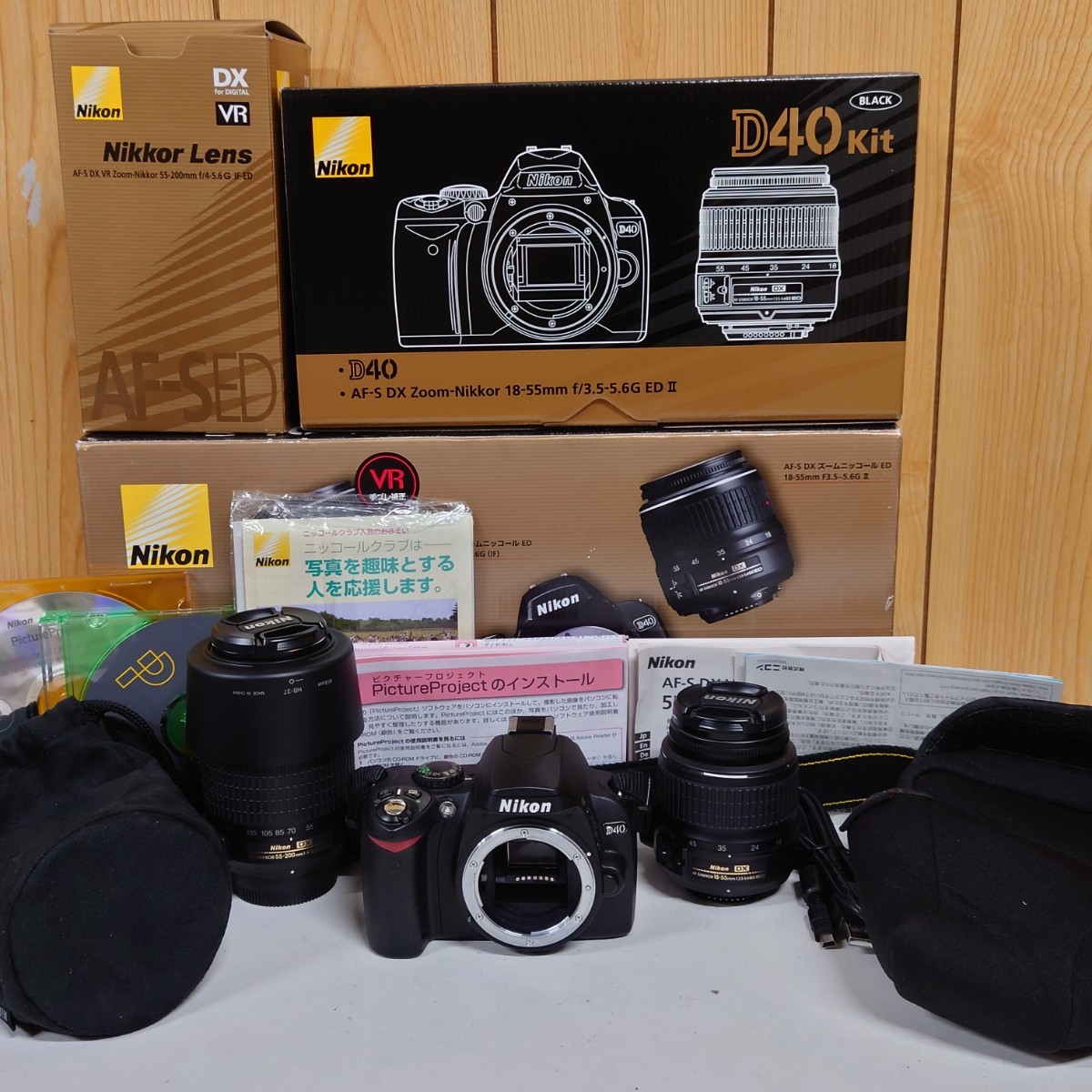 1円~【通電確認済】ニコン Nikon D40 ダブルズームキットⅡ AF-S DX