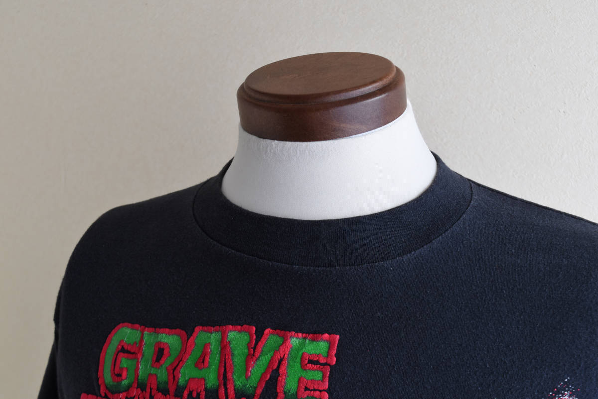 90s GRAVE DIGGER プリントTシャツ MADE IN USA 表記L 黒 / ビンテージ