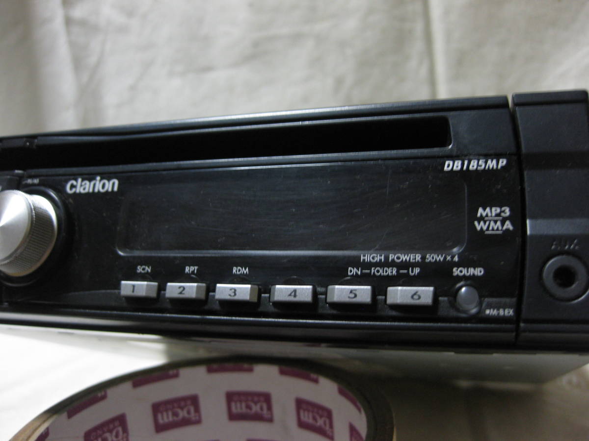 R-1891　Clarion　クラリオン　DB185MP PA-3073A　MP3　フロント USB AUX　1Dサイズ　CDデッキ　補償付_画像2