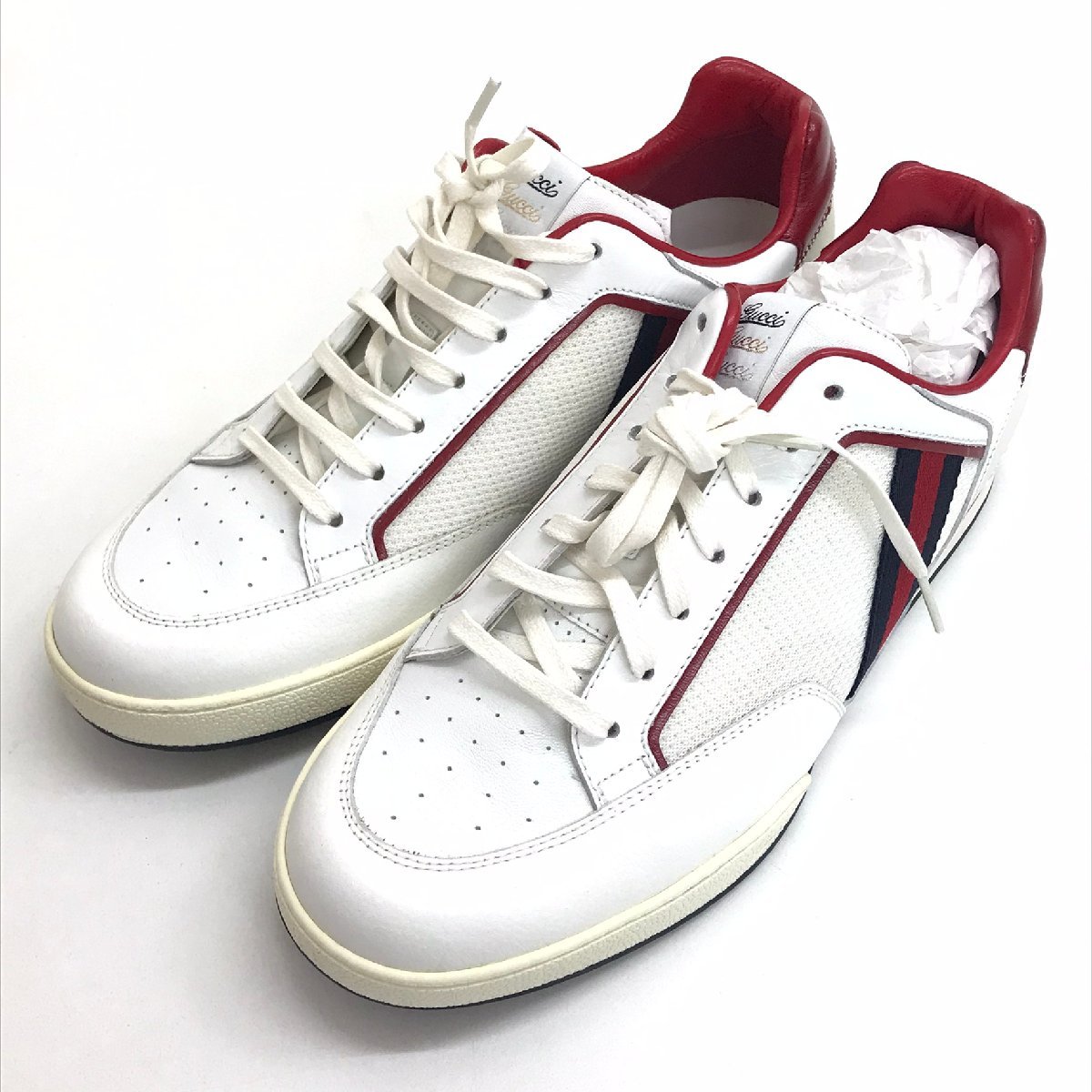 未使用 保管品 GUCCI グッチ スニーカー 256649 シェリーライン 替え紐
