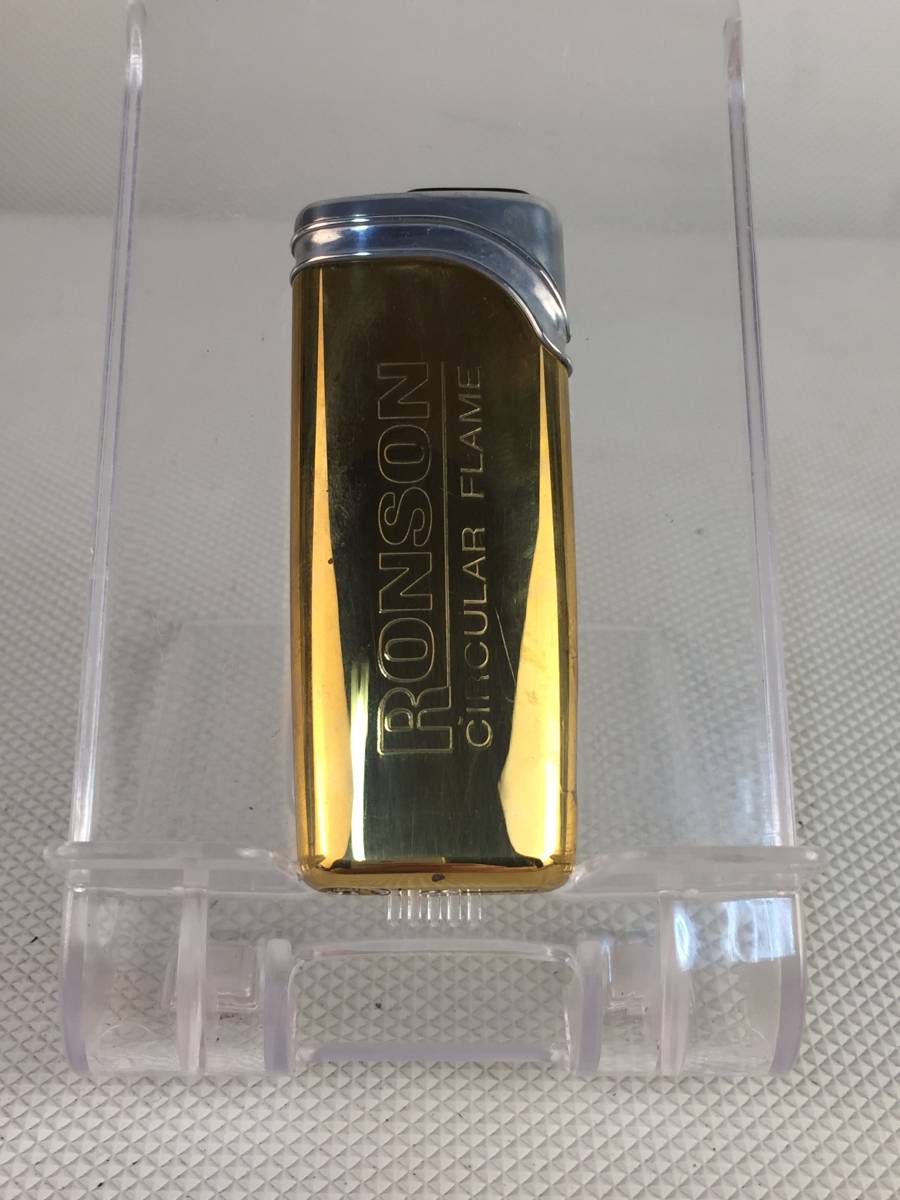 A7799◇RONSON CIRCULAR FLAME LIGHTER ロンソン ライター ゴールド ケース付き　未確認 中古品_画像3