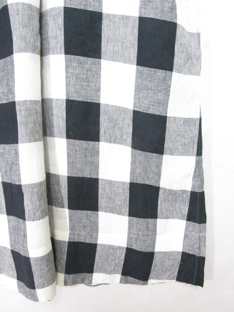 【送料込】 美品！Margaret HOWELL マーガレットハウエル ワンピース 黒×白 チェック 麻 LARGE CHECK LINEN 5780157600 size1 S/949899_画像3