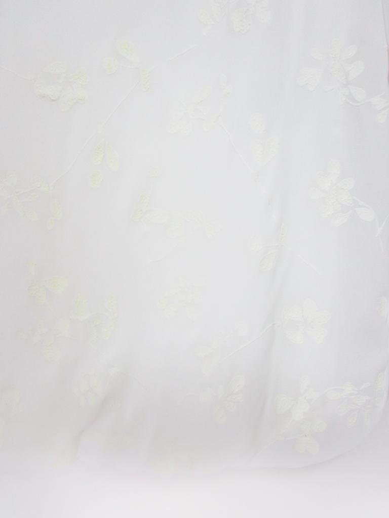【送料込】 EPOCA エポカ ブラウス オフホワイト ストレッチ素材 花柄シフォン地レイヤード ラウンドネック size40 M エレガンス/950154_画像4