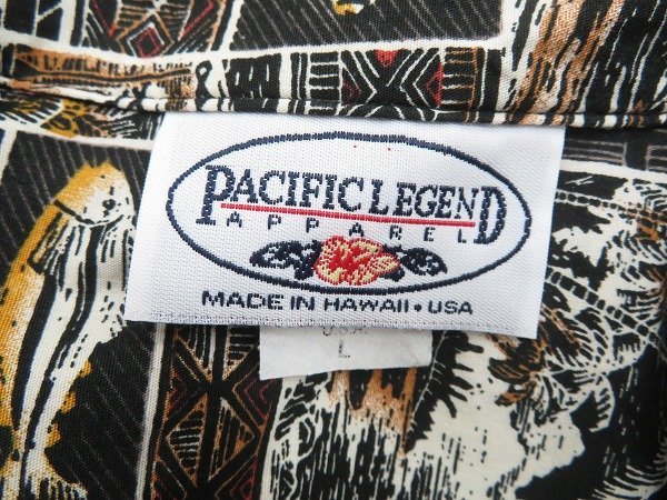 7T5072【クリックポスト対応】PACIFIC LEGEND 半袖コットンアロハシャツ USA製 パシフィックレジェンド_画像4