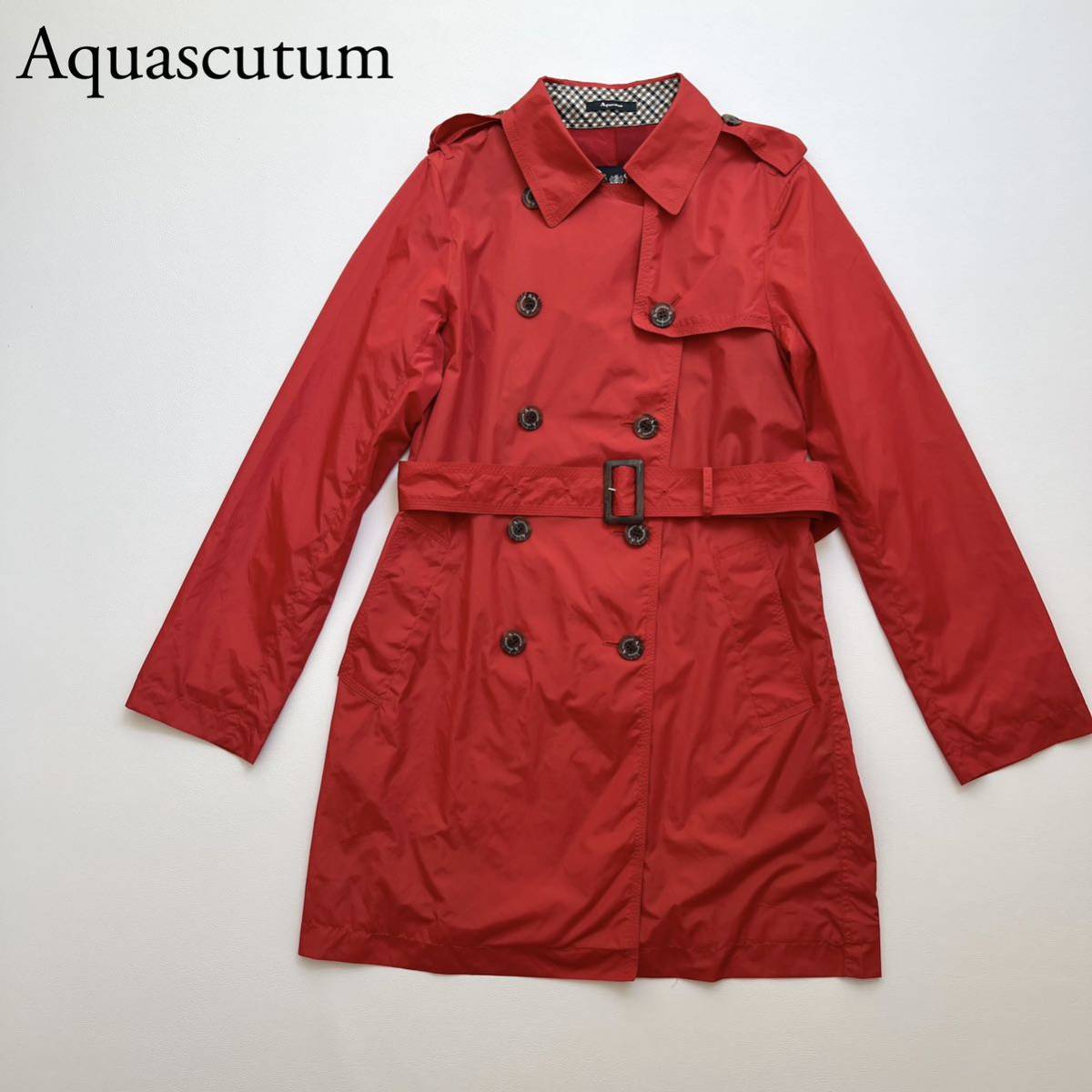 数量は多 Aquascutum アクアスキュータム トレンチコート レディース