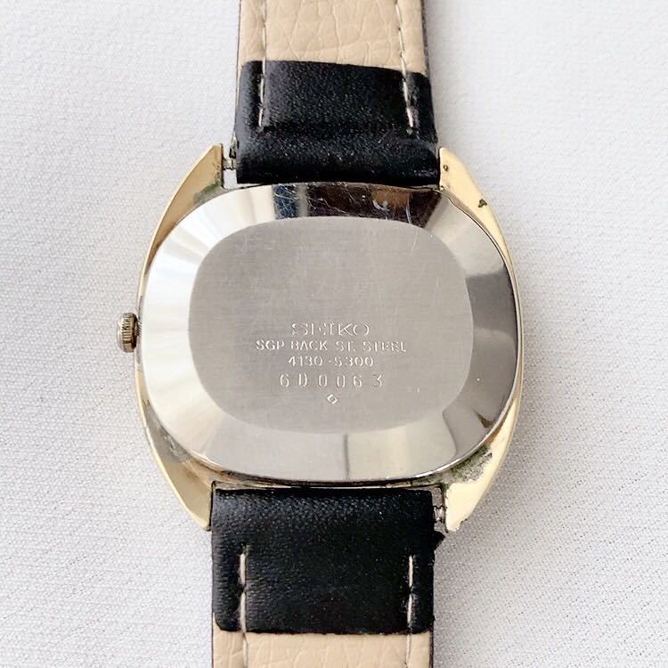 ビンテージ SEIKO 4130-5300 メンズクォーツ腕時計 電池交換済 ビンテージ SEIKO 4130-5300 メンズクォーツ腕時計 電池交換済
