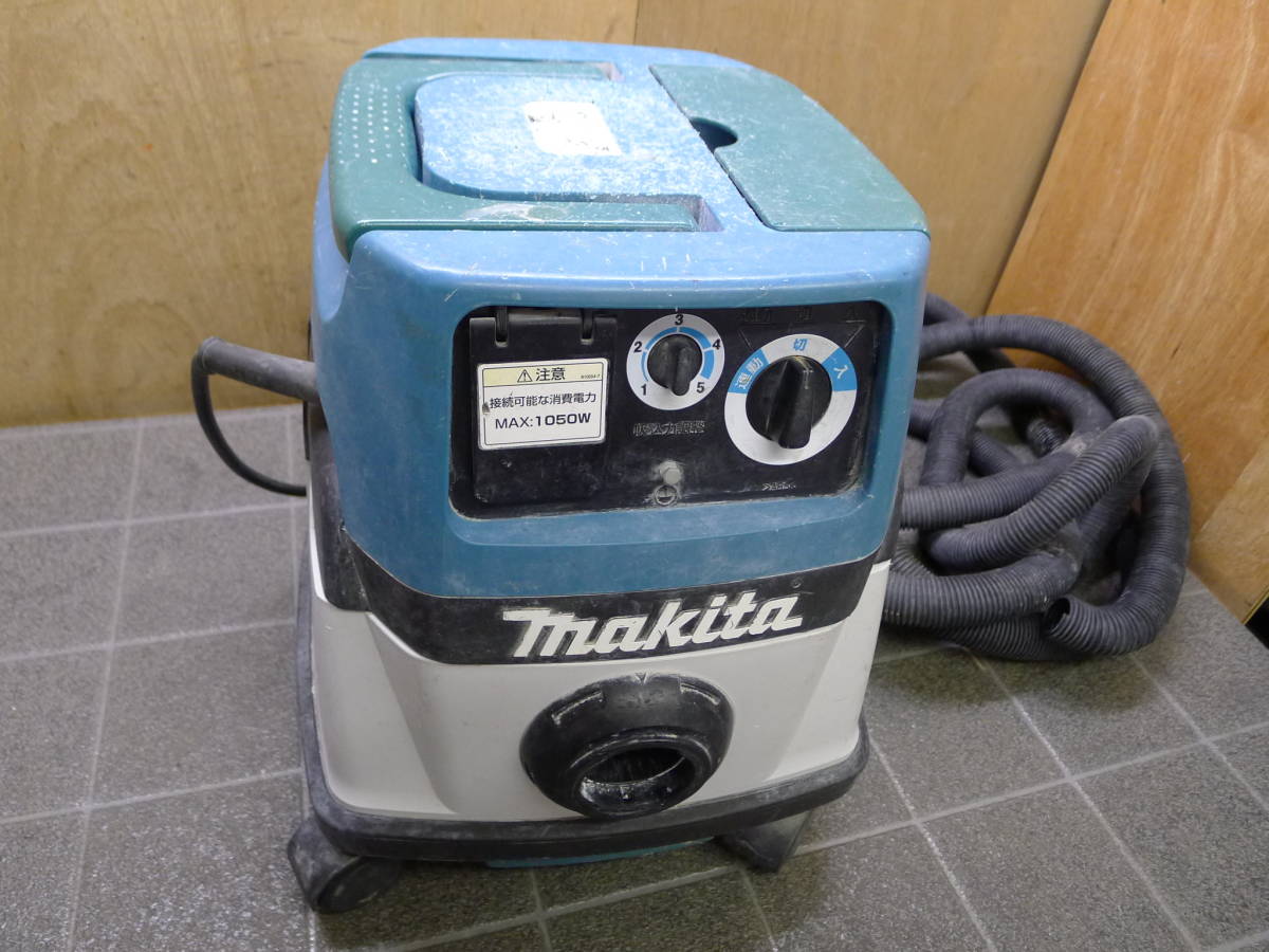 FF805 Makita 乾湿両用 業務用 無段階変速集塵機 モデル483 動作確認済み 本体+ホースのみ 側面外装割れあり マキタ /140