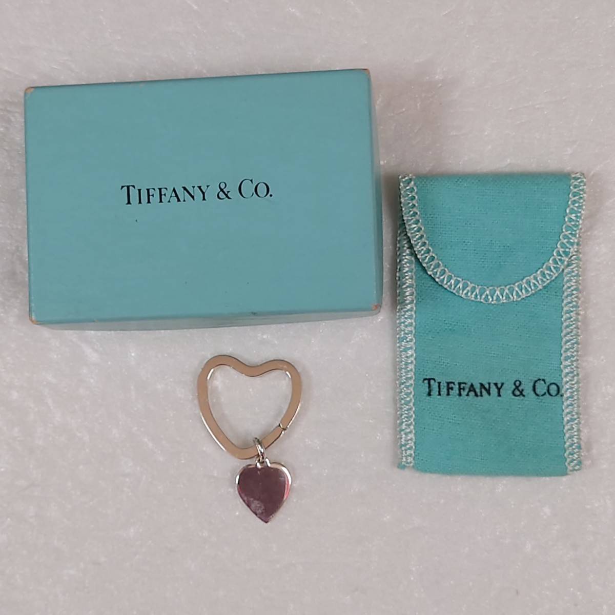 ①[TIFFANY&Co.] Tiffany Heart plate кольцо для ключей серебряный 925( коробка * сумка для хранения имеется )