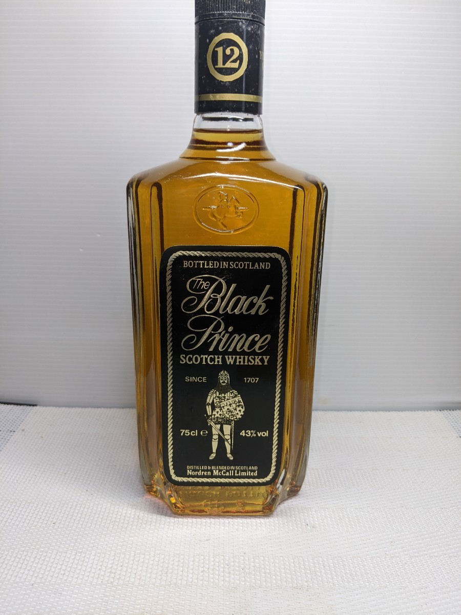 古酒　ブラックプリンス　スコッチウイスキー１２年　長期間保管していた為汚れあります。ご了承の上入札お願い致します。_画像1