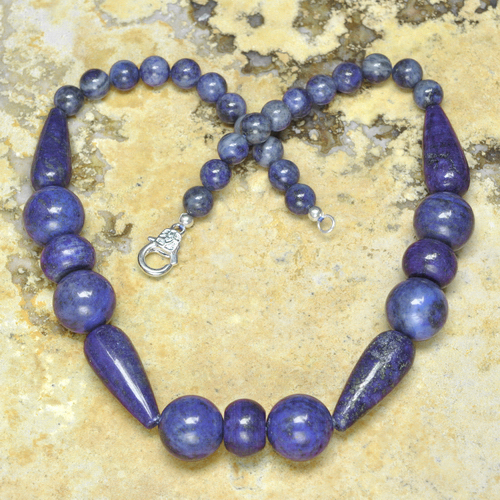  dark blue lapis lazuli necklace R-DU