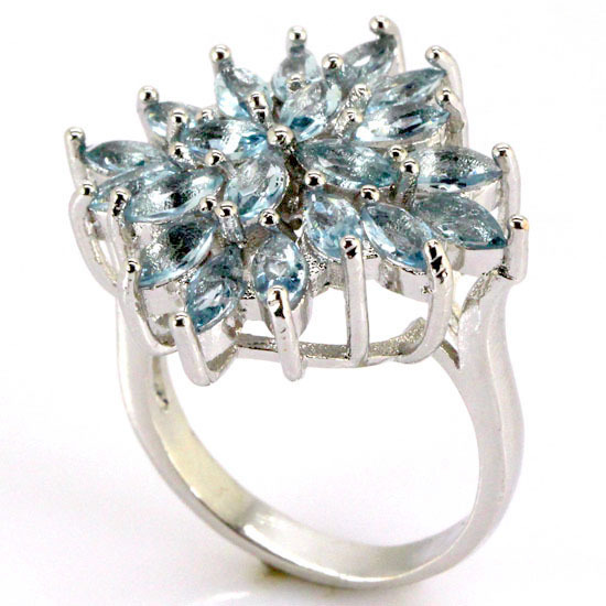  aquamarine * original silver ring AP 14 number 