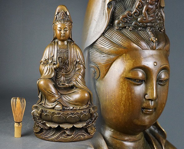 B-705□仏像銅造り観音仏像台座坐像| JChere雅虎拍卖代购