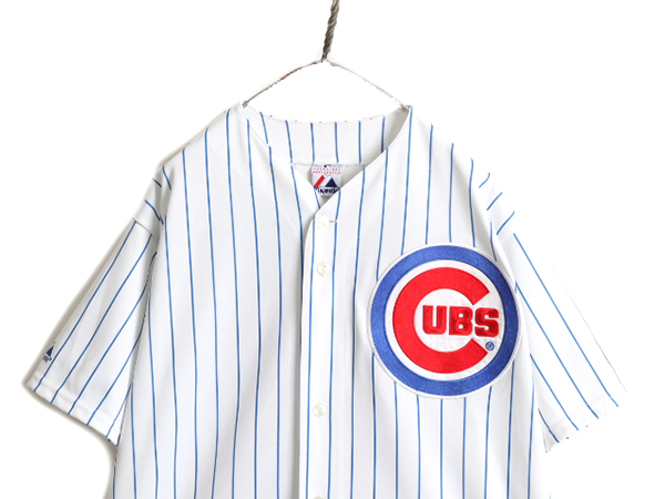 大きいサイズ XL 程■ MLB オフィシャル Majestic カブス ベースボール シャツ ( メンズ ) ユニフォーム ゲームシャツ メジャーリーグ 野球_画像2