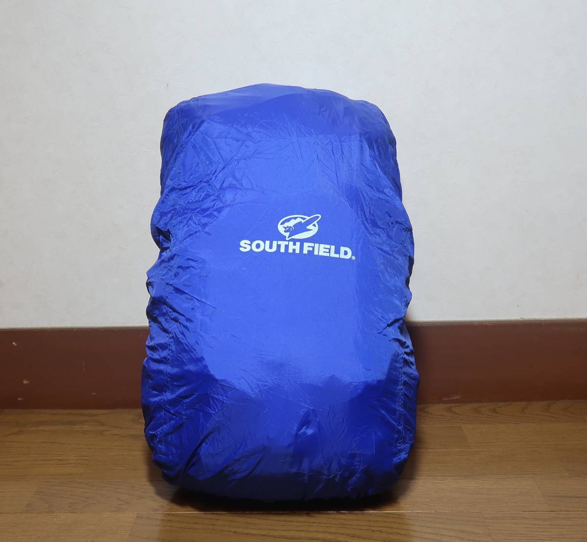 サウスフィールド　ザックカバー(青)20L~３０L 　/レーンカバー/リュックカバー/防水カバー/登山/アウトドア/格安/中古　