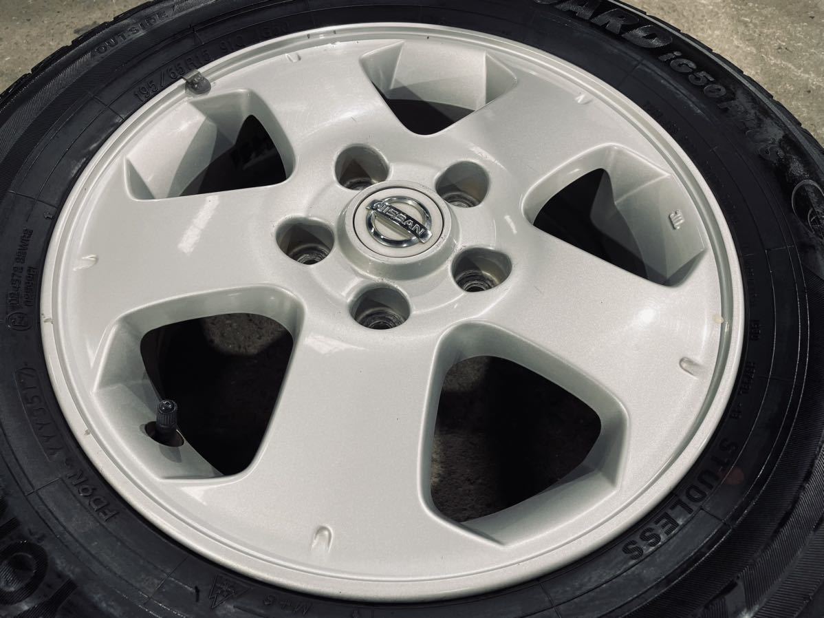 ★バリ溝★ 日産 セレナ ラフェスタ 純正 スタッドレス ホイール 4本 195/65R15 5.5J +45 5H PCD114.3 フリード 195 65 R15 A-1-53_画像5