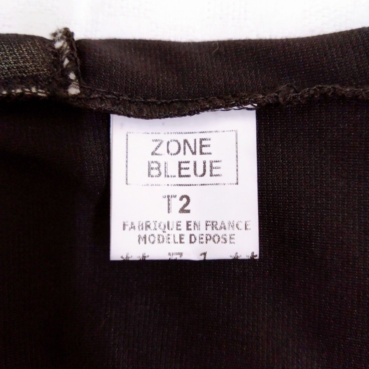 《ZONE BLEUE》ゾーンブルー　レディース　ノースリーブ膝丈ワンピース　フランス製　ブラック　Mサイズ