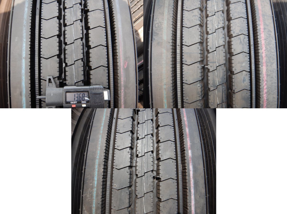 未使用7本価格★T7846■12R22.5 16PR BRIDGESTONE リブ R225 ALCOA JIS規格 8.25 8穴 PCD285★条件付送料無料★地山 夏 大型 トラックの画像10