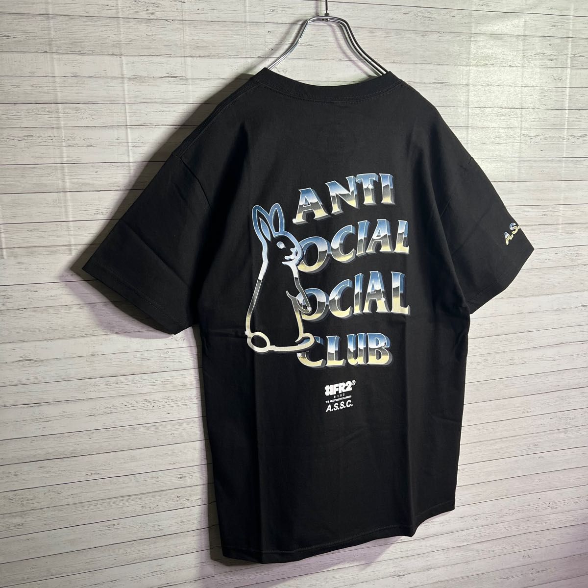 【限定コラボ】FR2×アンチソーシャル ビッグロゴ 両面ロゴ 即完売品 入手困難 プリントTシャツ Tシャツ Tee