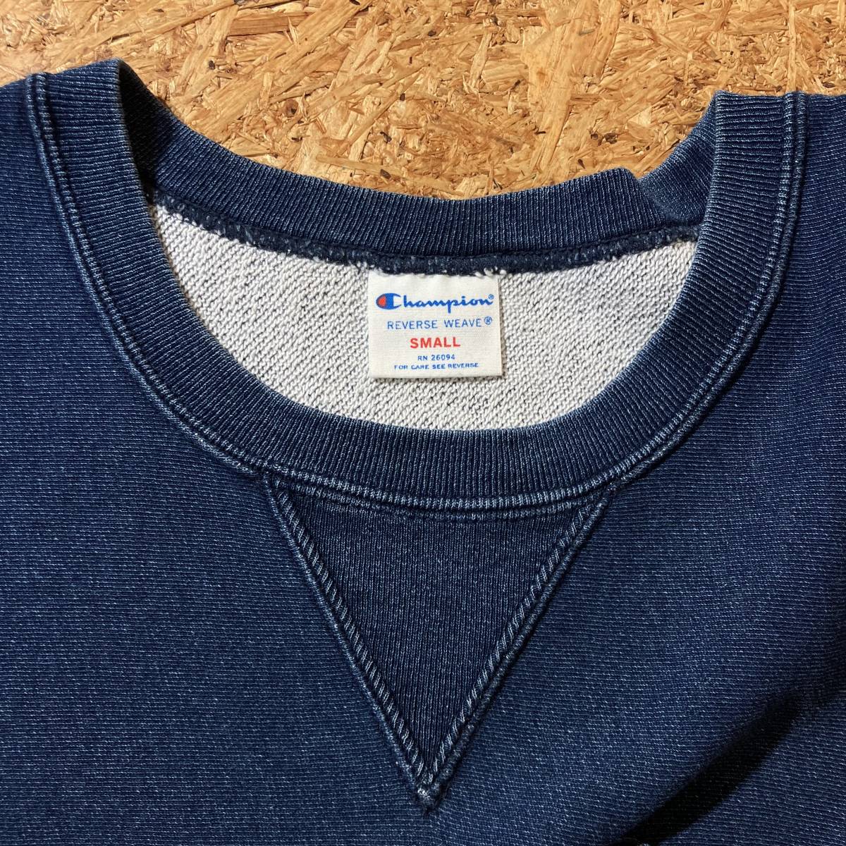 champion SHIPS REVERSE WEAVE インディゴ スウェット 半袖 Tシャツ S コラボ 別注 限定 リバースウィーブ ._画像3