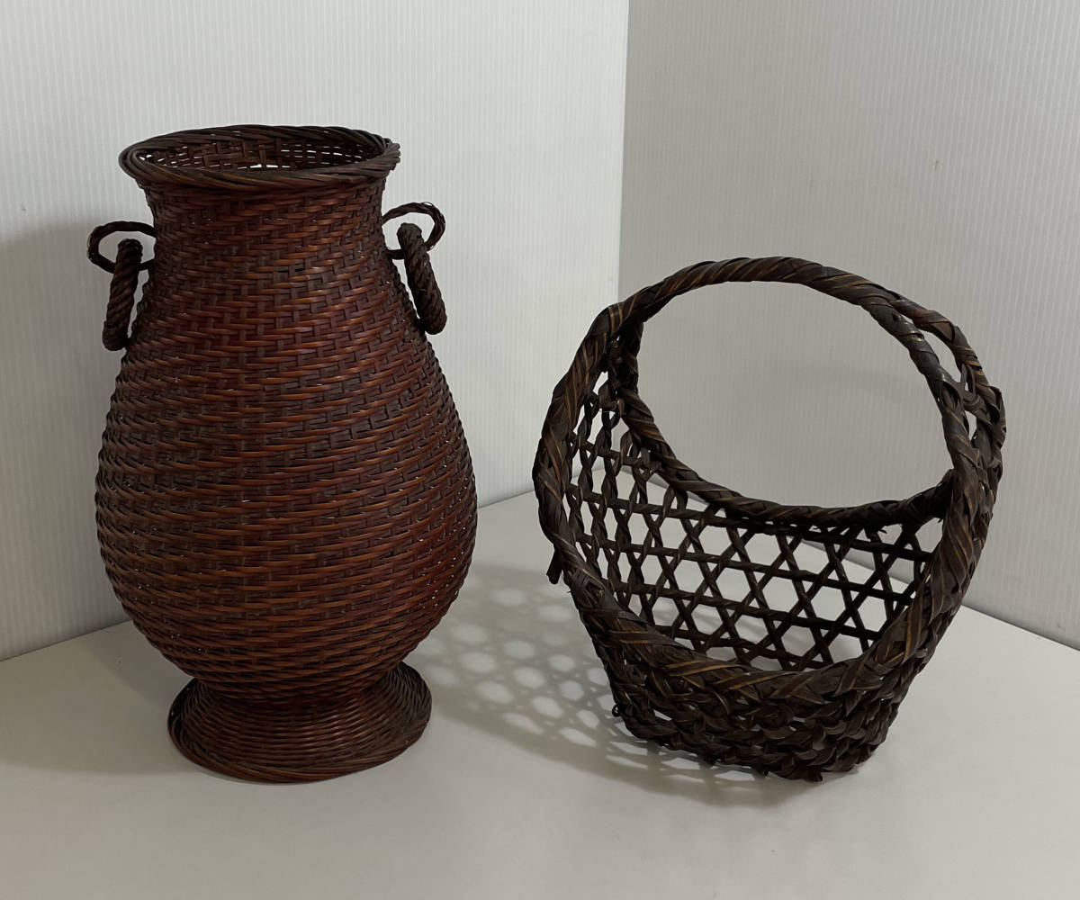 スペシャルオファ 竹かご 花器 アンティーク 花瓶 - education.semel