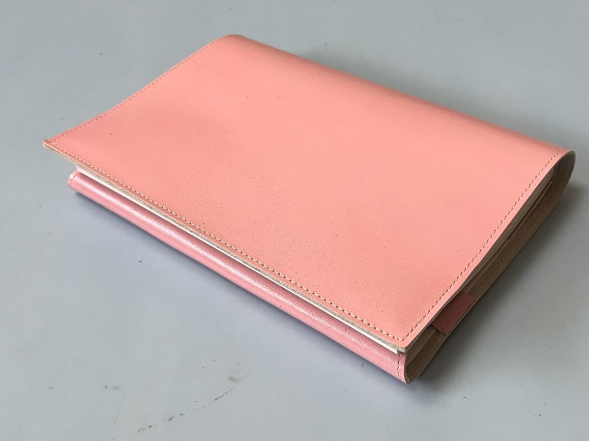  made in Japan * original leather book cover 22.4×41.5cm hard cover size hardness type pushed pink * new goods 