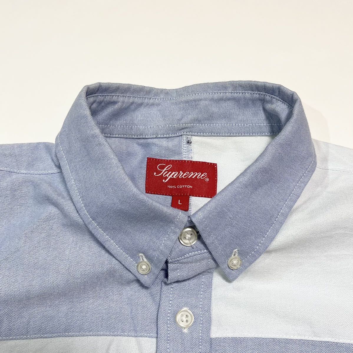 激安直営通販サイト 【L】Supreme 20FW Patchwork Oxford Shirt Blue