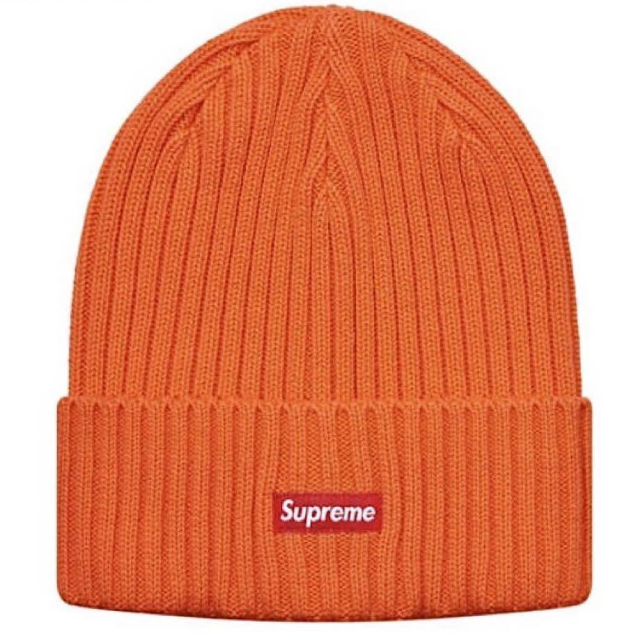 【美品】Supreme 18ss Overdyed Ribbed Beanie Washed Orange オレンジ Small Box Logo ビーニー ニット帽 ボックスロゴ 納品書原本付き