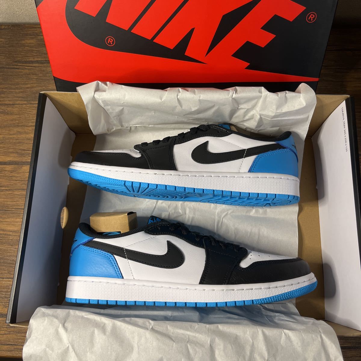 Nike Air Jordan 1 Low OG Black and Dark Powder Blue/UNCナイキ エア