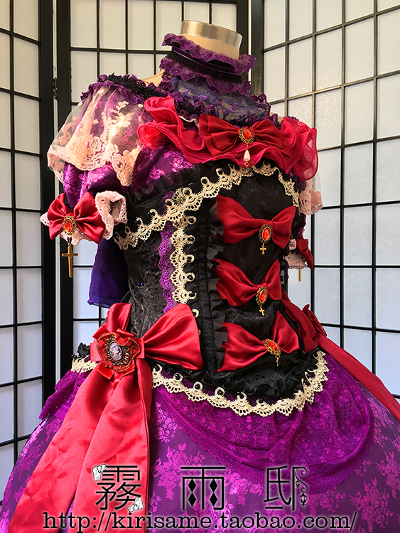 実物撮影コスプレ衣装　東方Project　八雲紫　フリル地獄 帽子付き☆コスプレ衣装 風(ウィッグ 靴別売り)_画像8