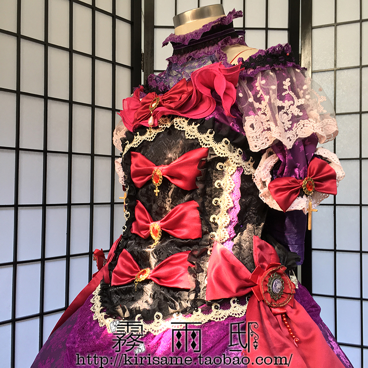 実物撮影コスプレ衣装　東方Project　八雲紫　フリル地獄 帽子付き☆コスプレ衣装 風(ウィッグ 靴別売り)_画像5