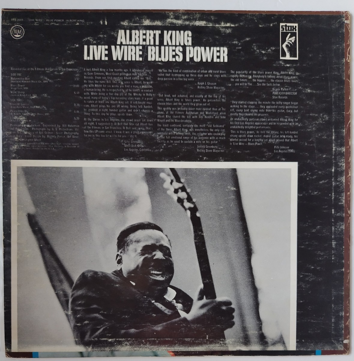 Albert King /Live Wire-Blues Power/Red Snapping Finger Logo1968年/Stax STS-2003米国オリジナル盤_画像2