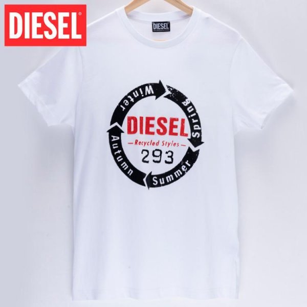 ディーゼル DIESEL XLサイズ Tシャツ 半袖 メンズ ブランド ロゴ 白