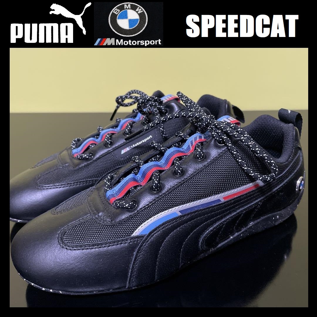 25.0cm ★ PUMA × BMW MMS SPEEDCAT ★ プーマ スピードキャット モーターサイクル スニーカー 黒 306639-01の画像1