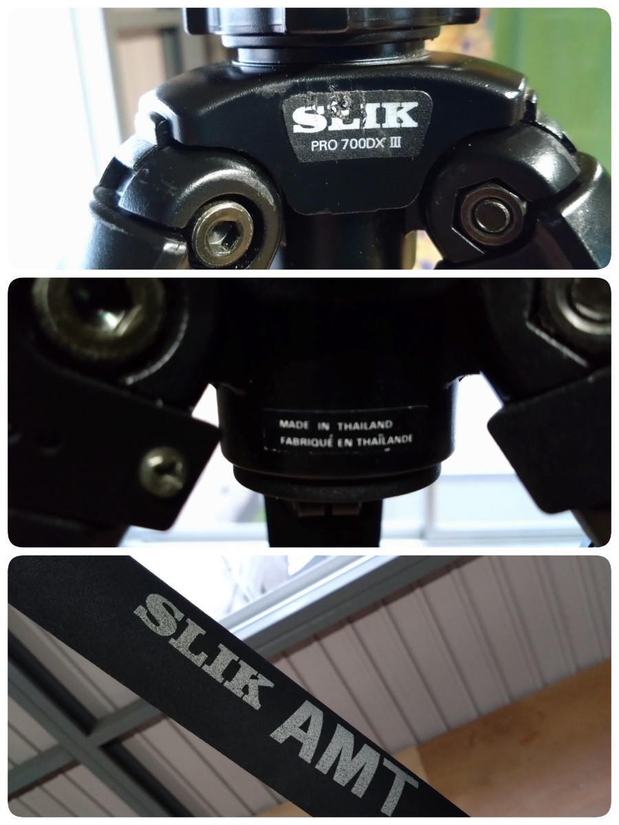 ● SLIK PRO 700DX Ⅲ スリック 三段 大型 三脚 パイプ AMT 仕様 全高1925mm 雲台 SH-807 セット カメラ機材 撮影機材 中古 ③_画像5