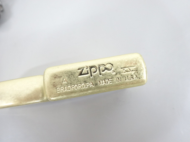 新品 未使用品 1999年製 ZIPPO ジッポ バレル加工 プレーン ゴールド 