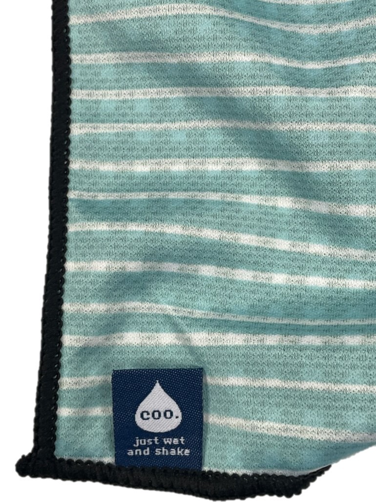 トラッド　クールタオル　UVカット98%　リバーシブル　COOL　TOWEL　グリーンギンガム×ターコイズストライプ_画像3