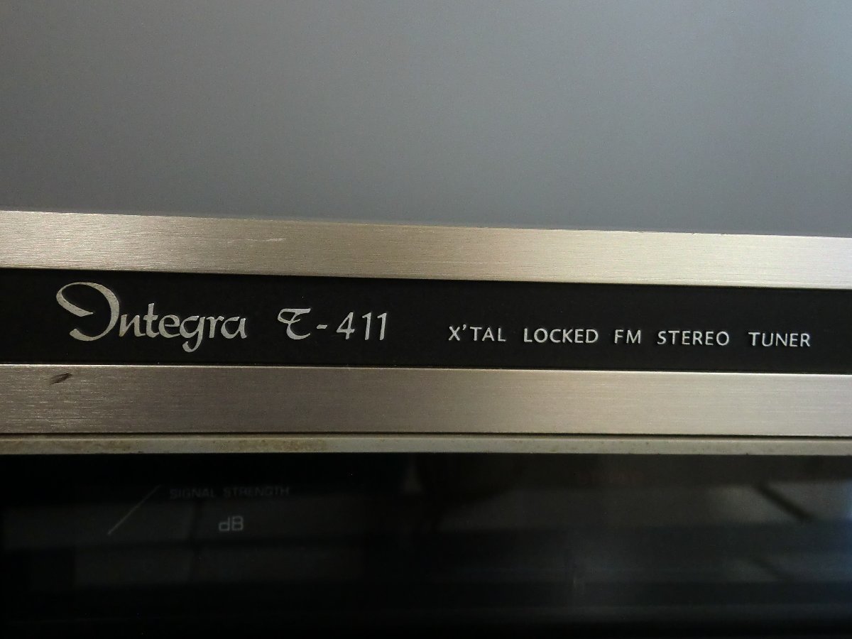 #【通電OK・ジャンク】ONKYO オンキョー Integra T-411 FMステレオチューナー 部品取り ビンテージ アンティーク オーディオ（柏）の画像5