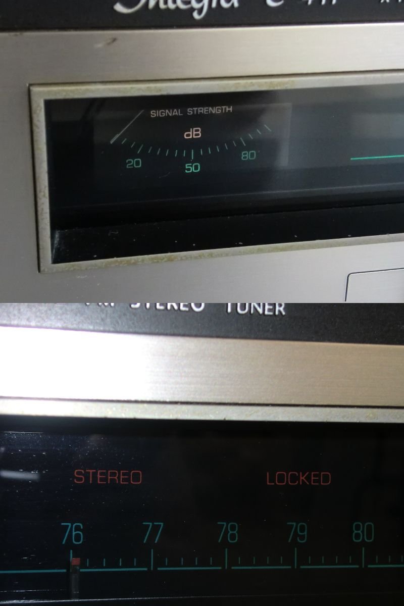 #【通電OK・ジャンク】ONKYO オンキョー Integra T-411 FMステレオチューナー 部品取り ビンテージ アンティーク オーディオ（柏）の画像3