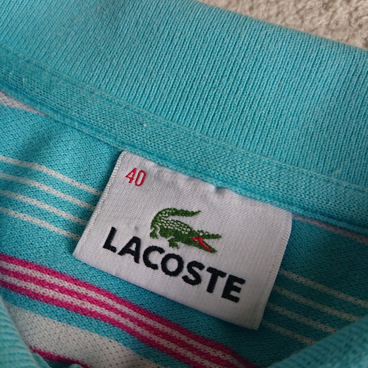  LACOSTE ラコステ ポロシャツ ボーダー ワニ