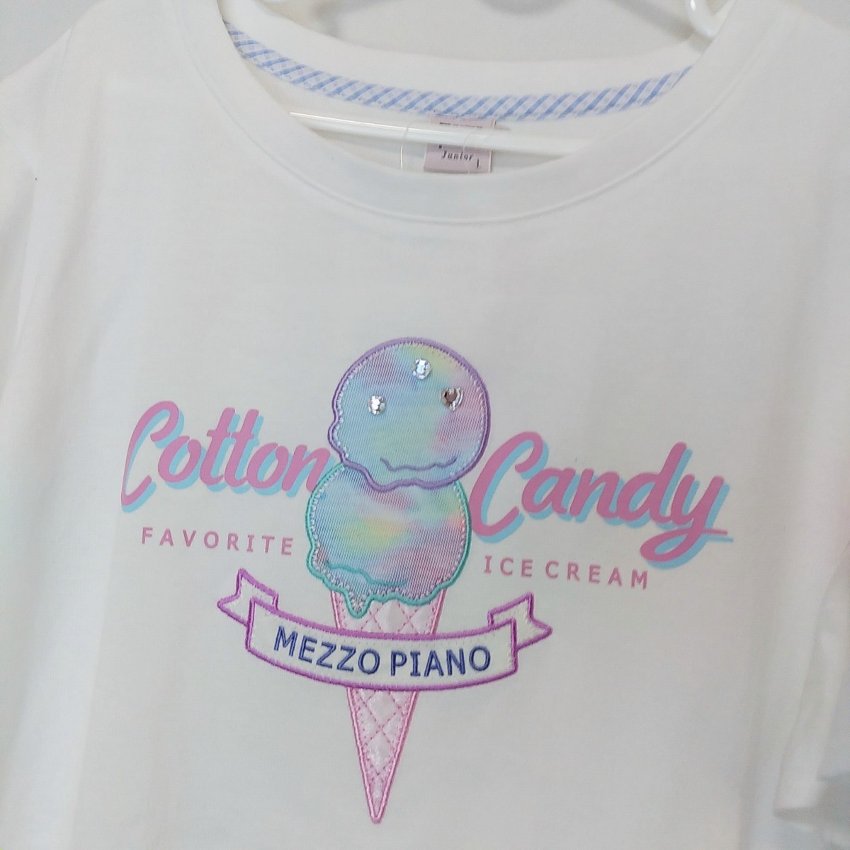 【新品】mezzo piano junior(メゾピアノジュニア)フレア袖アイスクリーム半袖 Tシャツ 160(L)_画像3