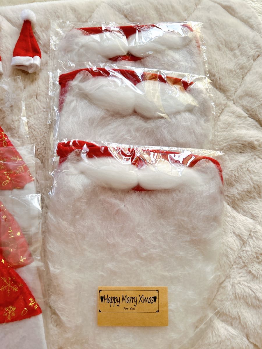 DKAEBLC クリスマス 飾り サンタ 帽子 髭 サンタのひげ サンタクロース コスプレ 3点セット