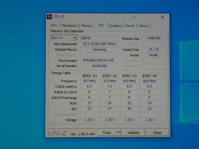 メモリ サーバーパソコン用 低電圧 1.35V Samsung PC3L-10600R(DDR3L-1333R) ECC Registered 4GBx4枚 合計16GB 起動確認済みです①_画像6